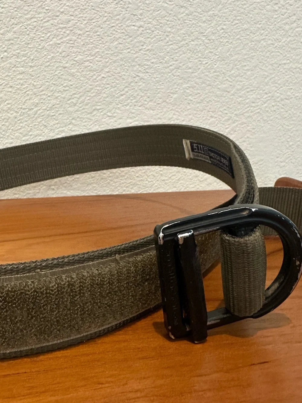 5.11 Tactical Olive Green Web Belt with Black D-Ring Buckle